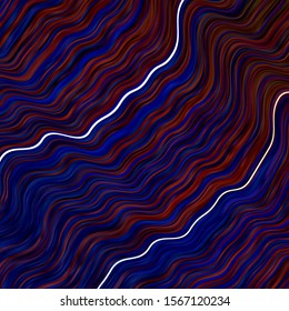 Light Blue, Red vector background with curves. Abstract illustration with gradient bows. Best design for your ad, poster, banner.