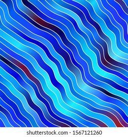 Light Blue, Red vector background with wry lines. Brand new colorful illustration with bent lines. Pattern for commercials, ads.