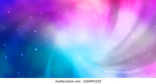 Light Blue, Red vector background with colorful stars. Shining colorful illustration with small and big stars. Pattern for new year ad, booklets.