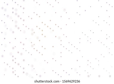 Light Blue, Red vector background with signs of numerals. Illustration with Numeral symbols on abstract template. Template for landing page of typography.
