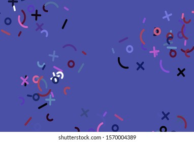 Light Blue, Red vector background with arithmetic signs. Abstract illustration with colored algebra signs. Best design a poster, banner of a math college.