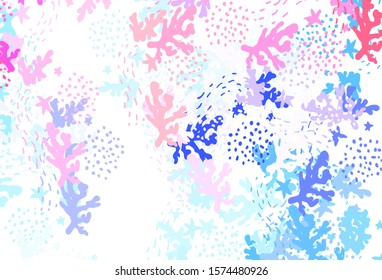 Light Blue, Red vector background with abstract shapes. Colorful chaotic forms with gradient in modern style. Modern design for your business card.