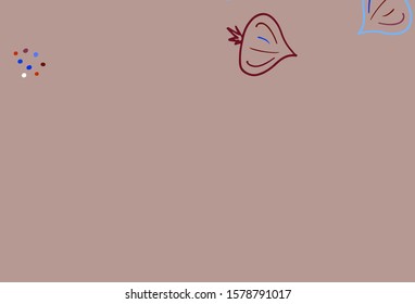 Light Blue, Red vector background with cuisine gourmet. Beautiful colorful illustration with food in doodle style. Doodle design for your business advert of cafes.
