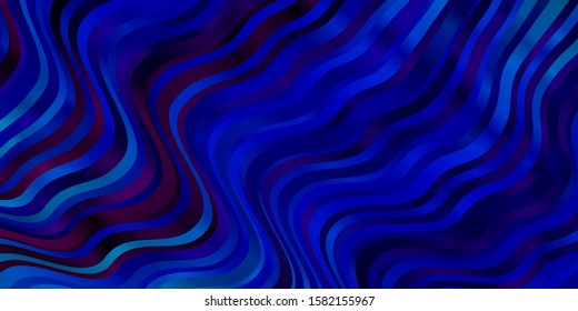 Light Blue, Red vector background with bent lines. Abstract gradient illustration with wry lines. Design for your business promotion.