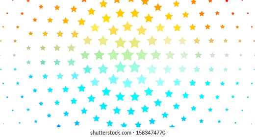 Light Blue, Red vector background with small and big stars. Decorative illustration with stars on abstract template. Best design for your ad, poster, banner.