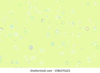 Light Blue, Red vector background with tasty food. Glitter abstract sketch with gourmet food. Pattern for menu of cafes, bars, restaurants.