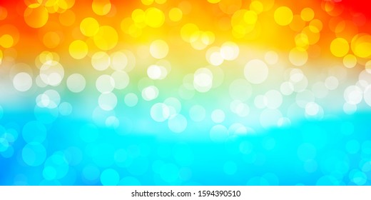 Light Blue, Red vector background with bubbles. Modern abstract illustration with colorful circle shapes. New template for a brand book.