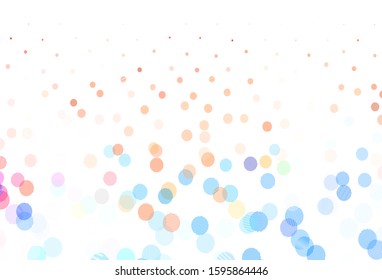 Light Blue, Red vector background with bubbles. Illustration with set of shining colorful abstract circles. New template for your brand book.
