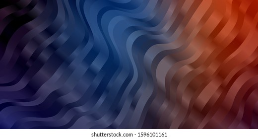 Light Blue, Red vector background with lines. Colorful abstract illustration with gradient curves. Smart design for your promotions.
