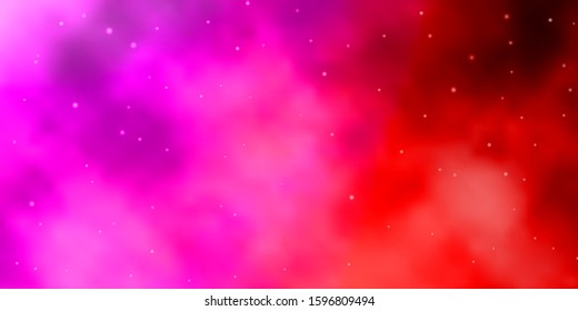 Light Blue, Red vector background with small and big stars. Shining colorful illustration with small and big stars. Pattern for new year ad, booklets.