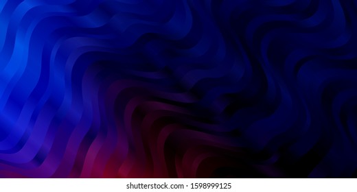 Light Blue, Red vector background with curved lines. Abstract gradient illustration with wry lines. Pattern for commercials, ads.