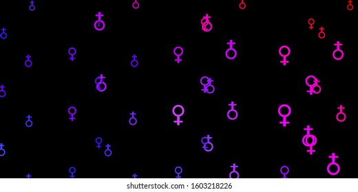 Light Blue, Red vector background with woman symbols. Illustration with signs of women's strength and power. Elegant design for wallpapers.