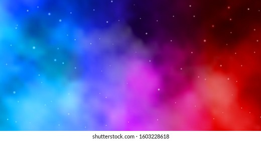 Light Blue, Red vector background with small and big stars. Modern geometric abstract illustration with stars. Pattern for websites, landing pages.