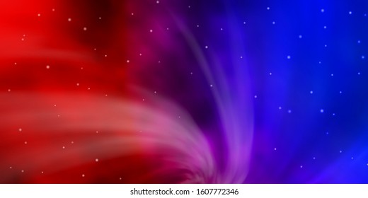 Light Blue, Red vector background with colorful stars. Colorful illustration in abstract style with gradient stars. Pattern for new year ad, booklets.