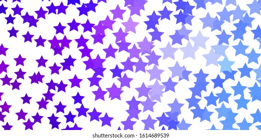 Light Blue, Red vector background with colorful stars. Modern geometric abstract illustration with stars. Best design for your ad, poster, banner.