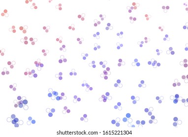 Light Blue, Red vector background with spots. Glitter abstract illustration with blurred drops of rain. Design for poster, banner of websites.