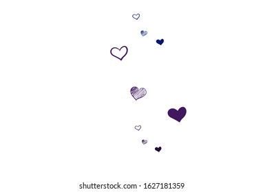 Light Blue, Red vector background with hearts. Illustration with shapes of gradient hearts on blur backdrop. Design for a business advert of anniversary.