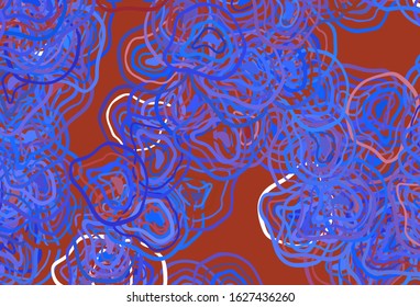 Light Blue, Red vector background with lines. A shining illustration, which consists of curved lines. A new texture for your  ad, booklets, leaflets.