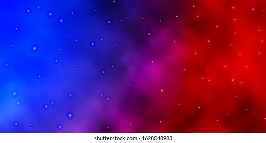 Light Blue, Red vector background with small and big stars. Modern geometric abstract illustration with stars. Pattern for new year ad, booklets.