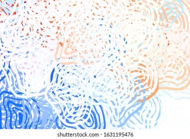 Light Blue, Red vector background with abstract shapes. Colorful chaotic forms with gradient in modern style. Simple design for your web site.