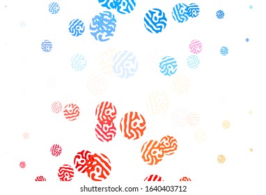 Light Blue, Red vector background with spots. Modern abstract illustration with colorful water drops. Design for your business advert.