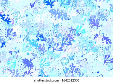 Azul claro, fondo vectorial rojo con formas abstractas. Coloridas formas caóticas con degradado de estilo moderno. Diseño elegante para tapizados.