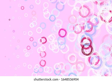 Light Blue, Red vector background with spots. Illustration with set of shining colorful abstract circles. Design for your business advert.