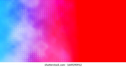 Light Blue, Red vector background with spots. Glitter abstract illustration with colorful drops. Pattern for websites.