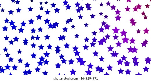 Light Blue, Red vector background with small and big stars. Colorful illustration with abstract gradient stars. Pattern for wrapping gifts.