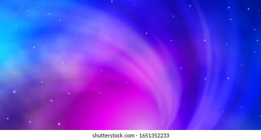 Light Blue, Red vector background with small and big stars. Modern geometric abstract illustration with stars. Theme for cell phones.