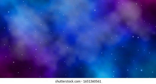 Light Blue, Red vector background with small and big stars. Decorative illustration with stars on abstract template. Theme for cell phones.