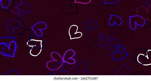 Light Blue, Red vector background with Shining hearts. Illustration with hearts in love concept for valentine's day. Pattern for valentine's ad, booklets.