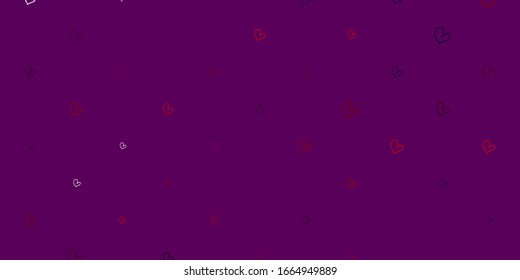 Light Blue, Red vector background with hearts. Glitter abstract illustration with colorful hearts in romantic style. Pattern for marriage gifts, congratulations.