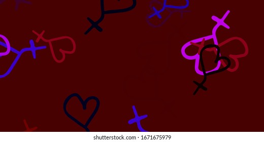 Light Blue, Red vector background with woman symbols. Abstract illustration with a depiction of women's power. Elegant design for wallpapers.