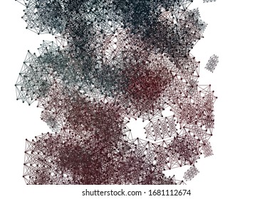 Light Blue, Red vector background with forms of artificial intelligence. Colorful design in simple style with AI links. Pattern for science, futuristic designs.