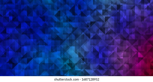 Light Blue, Red vector background with polygonal style. Triangles on abstract background with colorful gradient. Template for wallpapers.