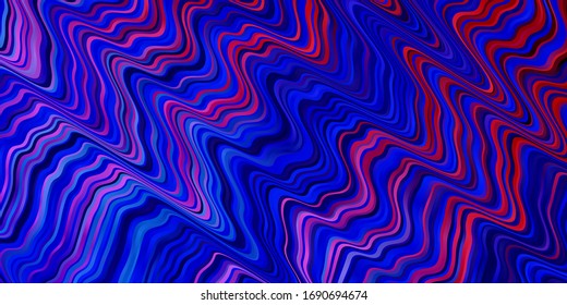 Light Blue, Red vector background with curves. Abstract gradient illustration with wry lines. Pattern for websites, landing pages.