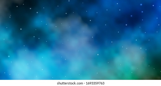 Light Blue, Red vector background with small and big stars. Colorful illustration with abstract gradient stars. Pattern for new year ad, booklets.