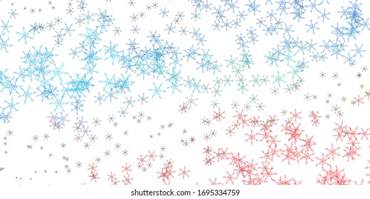 Light Blue, Red vector background with lines. Colorful abstract illustration with gradient curves. Pattern for ads, commercials.