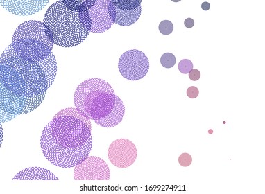 Light Blue, Red vector background with bubbles. Blurred bubbles on abstract background with colorful gradient. Pattern for futuristic ad, booklets.