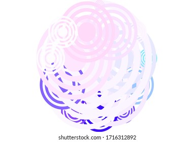 Light Blue, Red vector background with circles, curves. Illustration with colorful circles, lines in abstract style. Pattern for textures of wallpapers.