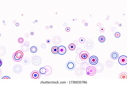 Light Blue, Red vector background with bubbles. Illustration with set of shining colorful abstract circles. Design for poster, banner of websites.