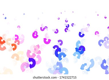Light Blue, Red vector background with rainbow symbols. Decorative illustration with rainbow, cloud shapes. Simple design for coloring books.