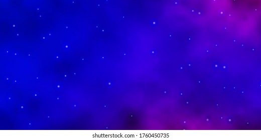 Light Blue, Red vector background with colorful stars. Blur decorative design in simple style with stars. Pattern for new year ad, booklets.