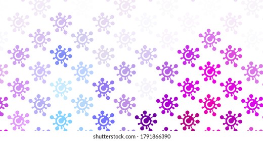 Light Blue, Red vector background with covid-19 symbols. Colorful abstract illustration with gradient medical shapes. Simple design against epidemic information.