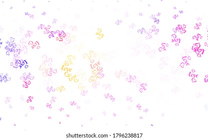 Light Blue, Red vector background with hearts. Illustration with shapes of gradient hearts on blur backdrop. Pattern for carnival, festival romantic leaflets.
