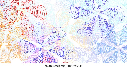 Light blue, red vector background with bows. Colorful illustration in abstract style with bent lines. Pattern for commercials, ads.