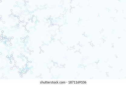 Light Blue, Red vector background with forms of artificial intelligence. Abstract illustration with links and dots of AI. Pattern for science, futuristic designs.
