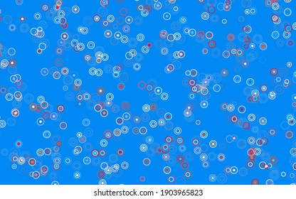 Light Blue, Red vector background with spots. Abstract illustration with colored bubbles in nature style. New template for your brand book.