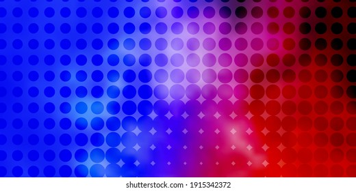 Light Blue, Red vector background with bubbles. Abstract decorative design in gradient style with bubbles. Pattern for wallpapers, curtains.
